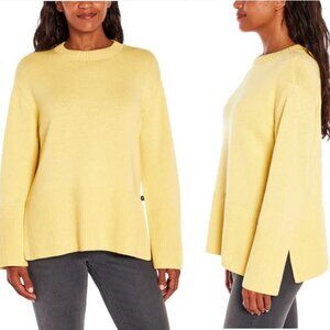 GAP Sweater 100% Cotton Size M Yellow Women's Crewneck Drop Shoulder
